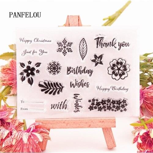 PANFELOU 11x8cm spring plants Transparent Silicone Rubber Clear Stamps cartoon for Scrapbooking/DIY Easter wedding