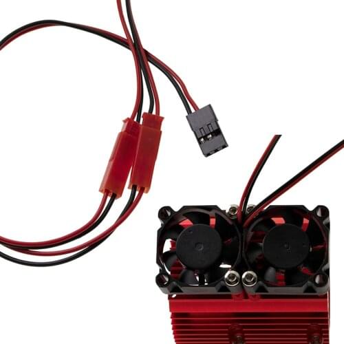 RC Car 41-43mm Dual Fan Motor Radiator Heat Sink for High Speed 1:8 Motor Traxxas SUMMIT Big S E-REVO Big E