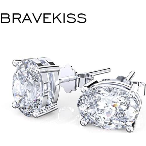 Bravekiss 7 Colors Egg shape stud earrings fashion jewelry accessories for jewelry zircon for cute women charms trinket BUE0595