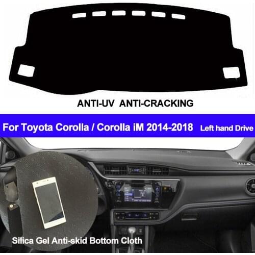TAIJS Car Dashboard Cover Silicone Non-Slip Dash Mat Carpet ANti-UV For Toyota Corolla / Corolla iM 2014 2015 2016 2017 2018