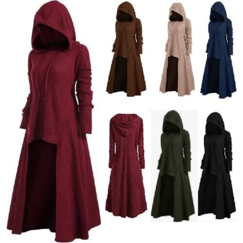 Medieval Party Dress Tunic Hooded Robe Cloak Knight Gothic Fancy Dress Masquerade Cosplay Large Size S-XXXXXL