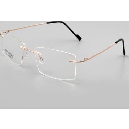 Ultralight B Titanium Rimless Glasses Frame Unisex Progressive Multi-focal Lens Optical Eyewear See Near Far Reading Eyeglasses