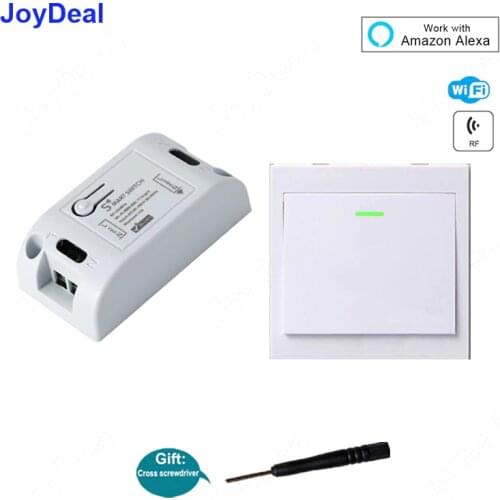 Universal Wifi Wall Switch DIY 433 Mhz Wireless Remote Control Domotica Light Smart Home Automation Relay Module Work with Alexa