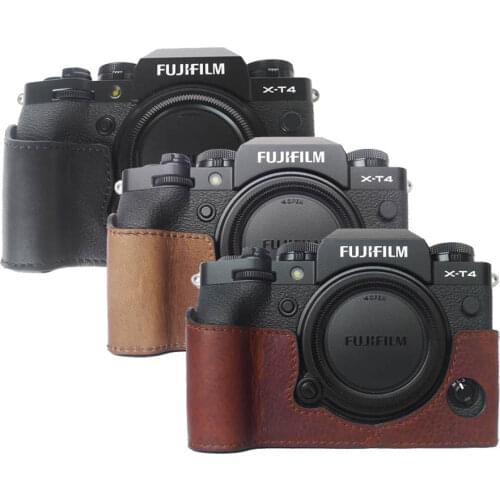 Vintage Camera Case Fuji XT4 Case Handmade Genuine Leather Camera case For Fujifilm XT4 Bag XT4 Half Cover Case