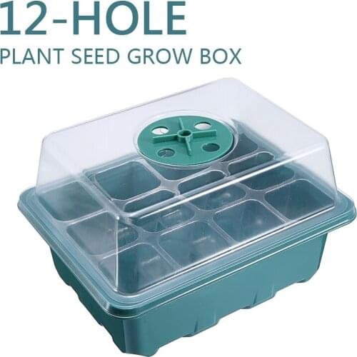 12 Hole Seed Planting Box Plant Seed Growing Boxes Garden Yard Nursery Pots Seedling Starter Tray Garden Supplies