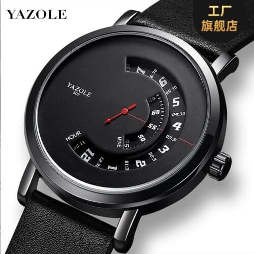 YAZOLE 2021 New Brand Mens Watches Top Brand Leather Waterproof Sport Quartz Wrist Watches For Men Male Clock Relogio Masculino