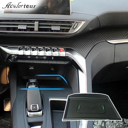 Phone charger for Peugeot 4008 5008 2016 to 2018 wireless charging panel center console power adapter for iphone 11 fast charge
