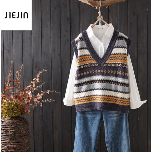 Vintage Sleeveless Sweater for Women Preppy Sweaters Y2k 2000s Fashion Clothes Women Sweater Vests Preppy Style Y2k Early