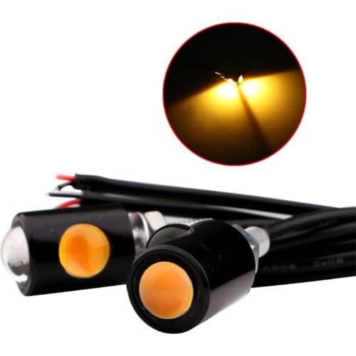 1Pair Universal Motorcycle LED Mini License Plate Light Turn Signal Eagle Eye Shape Turn Indicators Fit For Most Motorcycles