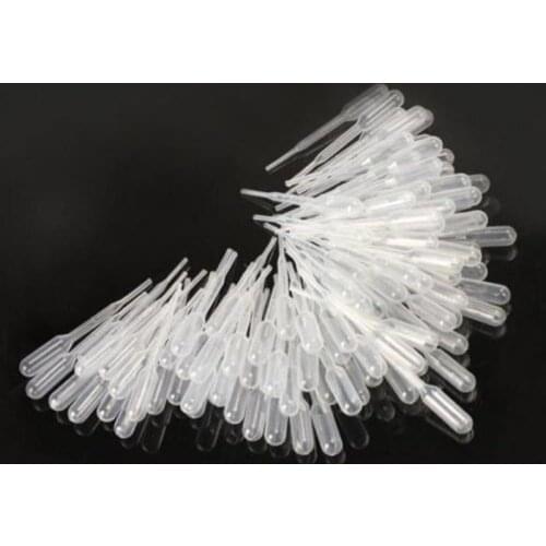 100PCS 0.2ML Mini Multi-function Plastic Disposable Graduated Transfer Pipettes Eye Dropper Set for School Lab Supplies