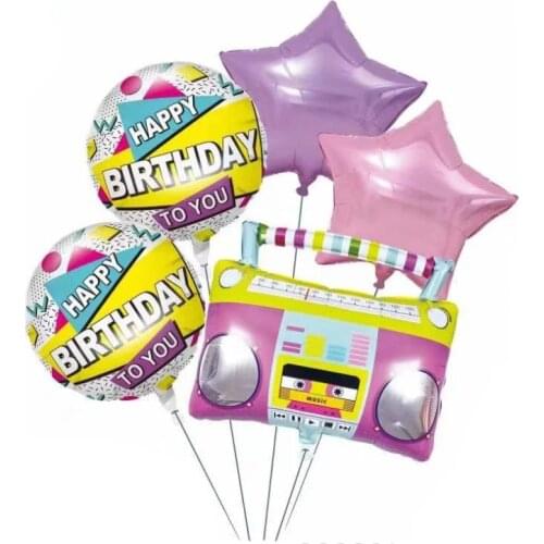 1pcs Colorful Radio Foil Balloons Pink Number Balloons Notes Happy Birthday Balloons Baby Shower Party Decorations Supplies