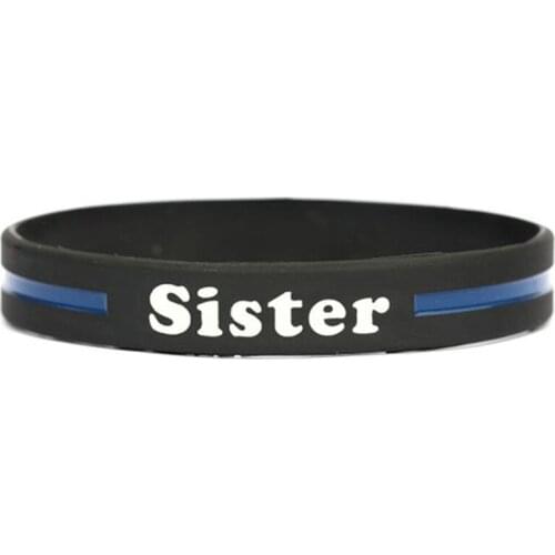 100pcs USA United states American Police blue thin line wristbands Sister wristband bracelet bangle wrist bands