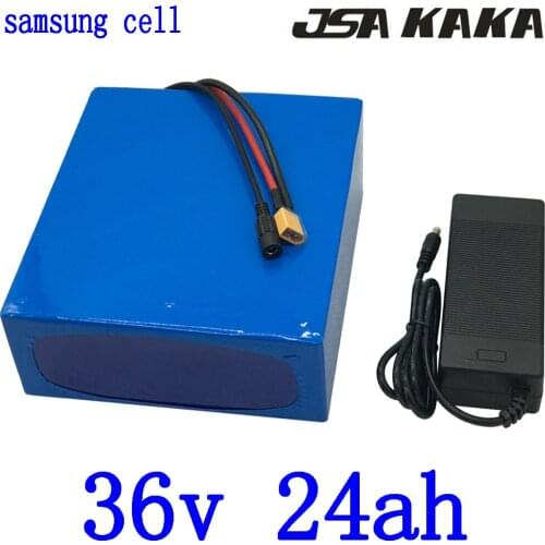 1000W 36V electric bike battery 36V 24AH Lithium battery pack 36V 24AH ebike battery use samsung cell with 30A BMS+42V charger