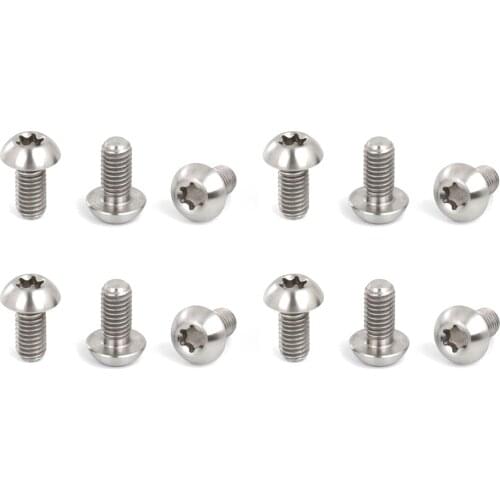 12pcs/set Mountain Bike Road Cycling M5x10mm Disk Brake Rotor Bolts Bicycle T25 Torx Carbon Steel Brake Screw
