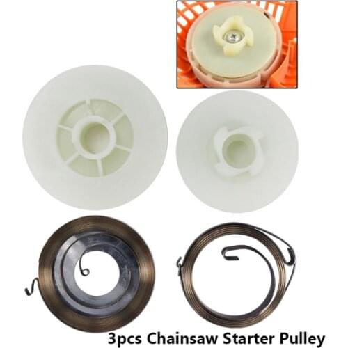 3pcs Electric Chainsaw Easy Starter Pulley with 2 Springs Fit Chainsaw 4500 5200 Y5JA