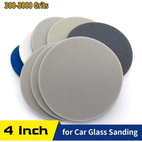 4 Inch 100MM Sanding Sponge Flocking Sandpaper Hook and Loop Sanding Disc Wet/Dry for Car Wood Drywall Metal 300- 3000 Grit