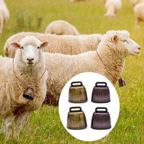 4 Pcs Cow Horse Sheep Grazing Copper Bells Thickened Copper Bells Loud Crisp Farther ​Loud Prevent The Loss Christmas Decoration