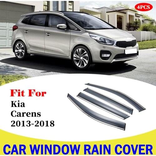 Car Styling Awnings Shelters Window Visors Rain Eyebrow Sun Rain Guard Shield Cover For Kia Carens 2013-2018 Accessories