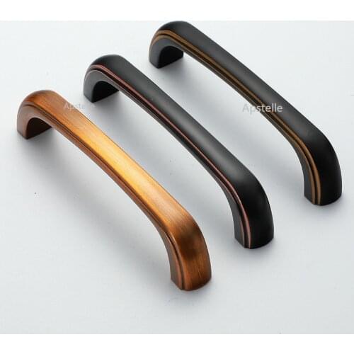 Bronze Black Solid Cabinet Kitchen Handle Closet Door Hardware Cupboard Drawer Knob Brass European Fashion