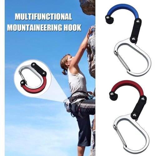 D-ring Carabiner Outdoor Camp Rotating Clip Buckle Hook Mountain Climbing Tools Multifunctional Carabiner Rotating Hook Clip