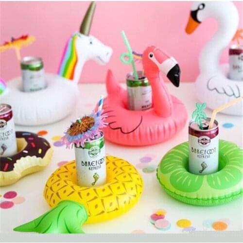 1 Piece Flamingo Drink Holder Pool Float Inflatable Floating Swimming Pool Beach Party Kids Swim Beverage Holders For phone DS19