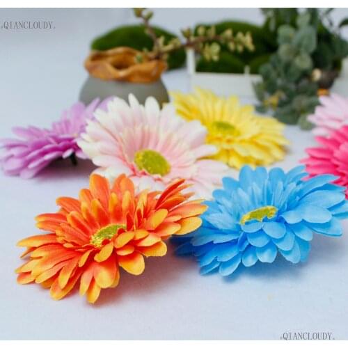 2/20/100 pieces Artificial African Daisy Sunflower Silk Flowers Heads wedding Birthday Decorative Faux Gifts Flower DIY A28