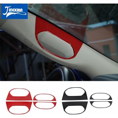 MOPAI Soft Carbon Fiber Car Top Grab Handle Armrest Plane Decoration Cover Stickers for Dodge Ram 2010-2015 Interior Accessories