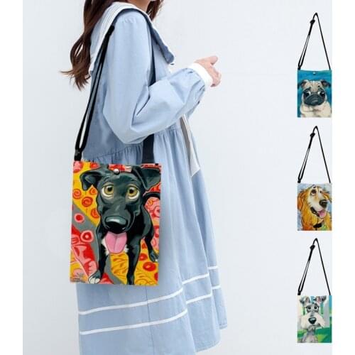 Oil Painting Greyhound Black Dog Print Tote Handbag Purse Women Casual Messenger Bags Small Crossbody Shoulder Bags Phone Pouch