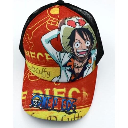 Anime One Piece Luffy Sun Cap Casual Adjustable Summer Mesh Hat for Men Women