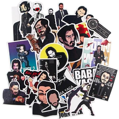 JF921 36pcs/set Classic Movie Scrapbooking Decal Sticker For Guitar Laptop Luggage Car Fridge Graffiti Stickers