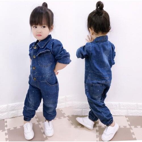 Newborn Baby Girls Jumpsuit for Girls Spring Autumn Baby Children Crawling Clothes Kids Girls Denim Cotton Rompers Jeans Clothes