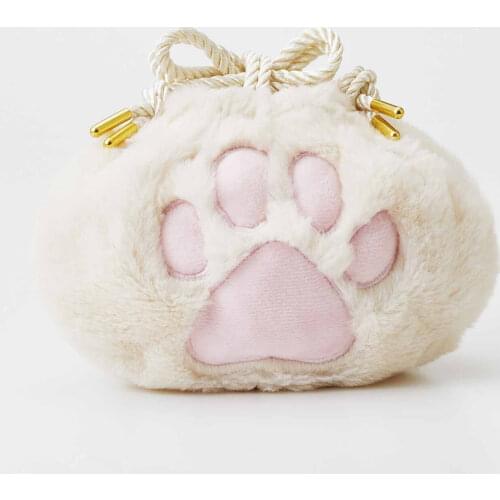 Lovely Japanese cat claw drawstring cosmetic bag storage bag portable bundle pocket creative Valentines Day birthday gift