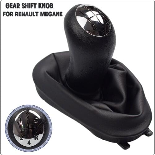 For Renault Clio 2 II Clio 3 III Megane 2 II Scenic 2 II Kangoo 5 Speed Manual Gear Shift Knob Leather Gaiter Boot Cover