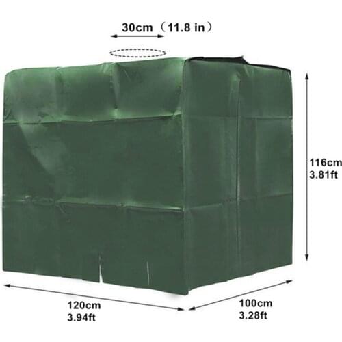 IBC Container Cover UV Protection Fabric Cover Black Army Green Water Tank Film Hood With Hole Cutout 120 X 100 X 116cm
