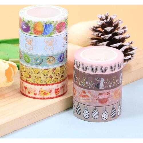 1 roll Happy Easters Day Easter eggs Rabbit Donut dandelion Decorative Washi Tape Scrapbooking Masking Tape Office Supply