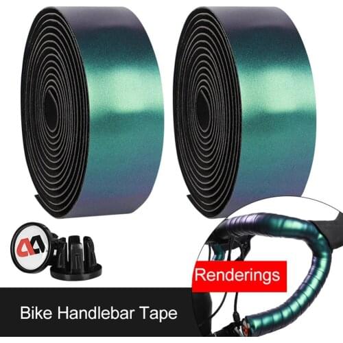 Bike Handlebar Tape, Road Cycling Drop Bar Bicycle Handle Bar Wrap with Adhesive Backs, Comes with Pair of Bar End Plugs
