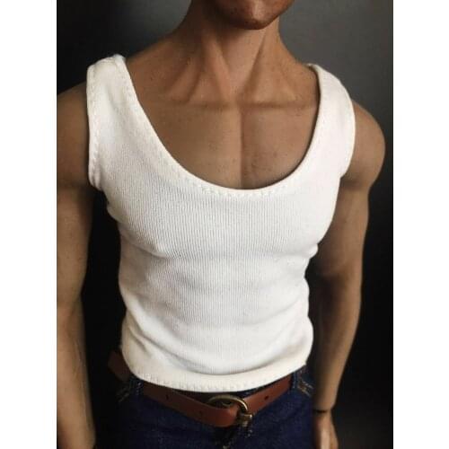 1/6 Scale white Male T-shirt Vest