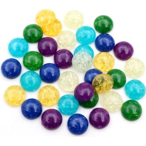 New Fashion 40pcs/lot 12mm Mixed Color Flat Back Resin Cabochons Cameo