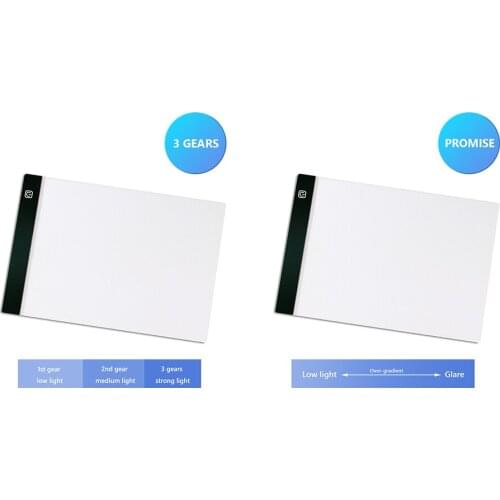 New A4 3 Level Dimmable LED Drawing Copy Board Digital Tracing Graphics Pad Electronic Art Graphic Painting Writing Table