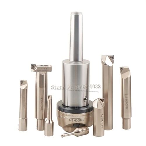 Big range 8-320mm MTB3-NBH2084X high Precision 0.005 NBH2084 NBH2084X boring head with 7Ppcs XBJ boring bars CNC boring tools