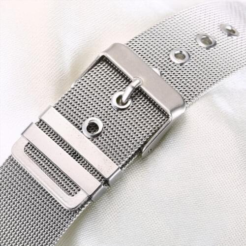 Universal Watchbands 12/14/16/18/20 mm Stainless Steel Mesh Milanese Watch Strap Link Wrist Watch Band 22mm 24mm Watches Straps
