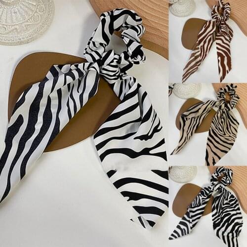 Girl Hair Scrunchies Hair Ties Rope Hair Bands Women Fashion Retro Striped Streamer Sweet Hairband Ring Rope Hair Accessories