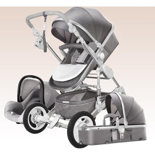 High Landscape Baby Stroller 3 in 1 With Car Seat and Stroller Luxury Infant Stroller Set Newborn Baby Car Seat Trolley 7 Gifts