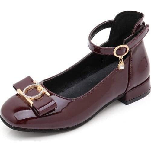 SKOEX Childrens Princess Shoes Girls Ankle Strap Flat Shoes PU Leather Party Casual Kids Little Girls Dress Uniform Shoes