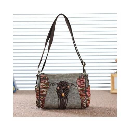 Hot small national shopping string appliques shoulder bags!Nice Bohemian embossing women casual bags All-match canvas carrier