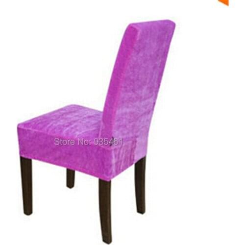 100PCS Surefit Soft Suede Short Dining Chair Cover / coffee chair cover / purple