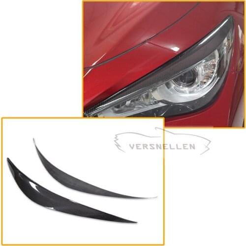 Dry Carbon Fiber Light Eye Lid Trim Carbon Canards For Infiniti Q50 and Q50S 2014 2015 2016 2017 Carbon Fiber Eye Lid Dry Carbon