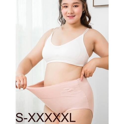 Womens Cotton Panties Briefs Underwear High Waist Breathable Lingerie Intimates Sexy Plus Large Big Size for Fat Comfortable