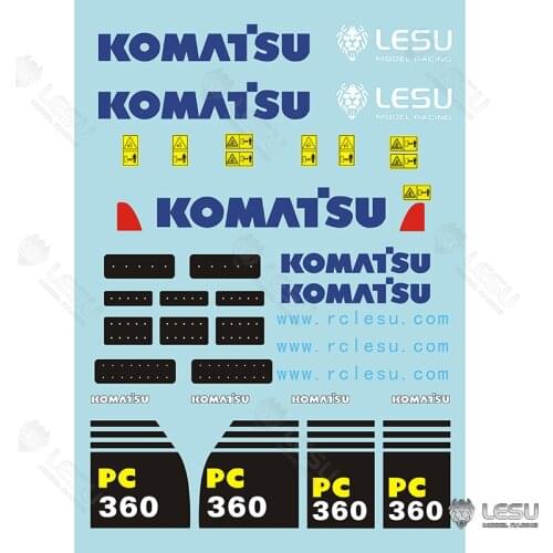 Decal Water Sticker for 1/14 LESU RC Hydraulic Modell Komatsu AC360 Excavator DIY Car Truck