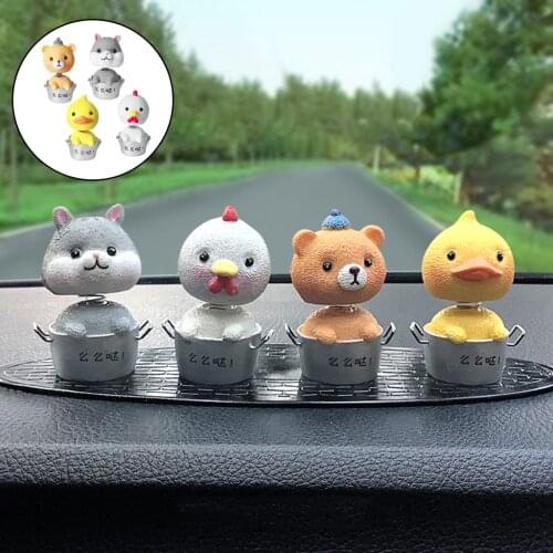Car Dashboard Ornament Yellow Duck Mini Interior Decoration Figurine Decor